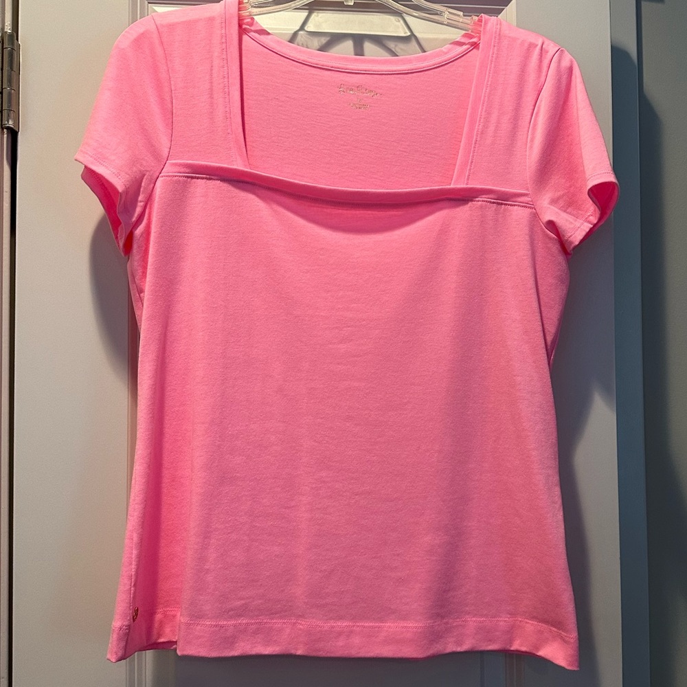 NWT Lilly Pulitzer Rexa Square Neck Top Pelican Pink Medium